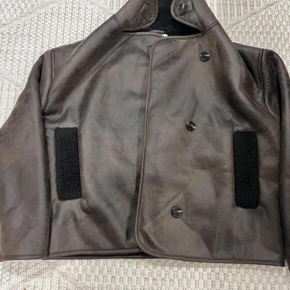 Princess Polly Nunez Faux Shearling Lined Faux Leather Jacket - Picture 3 of 7